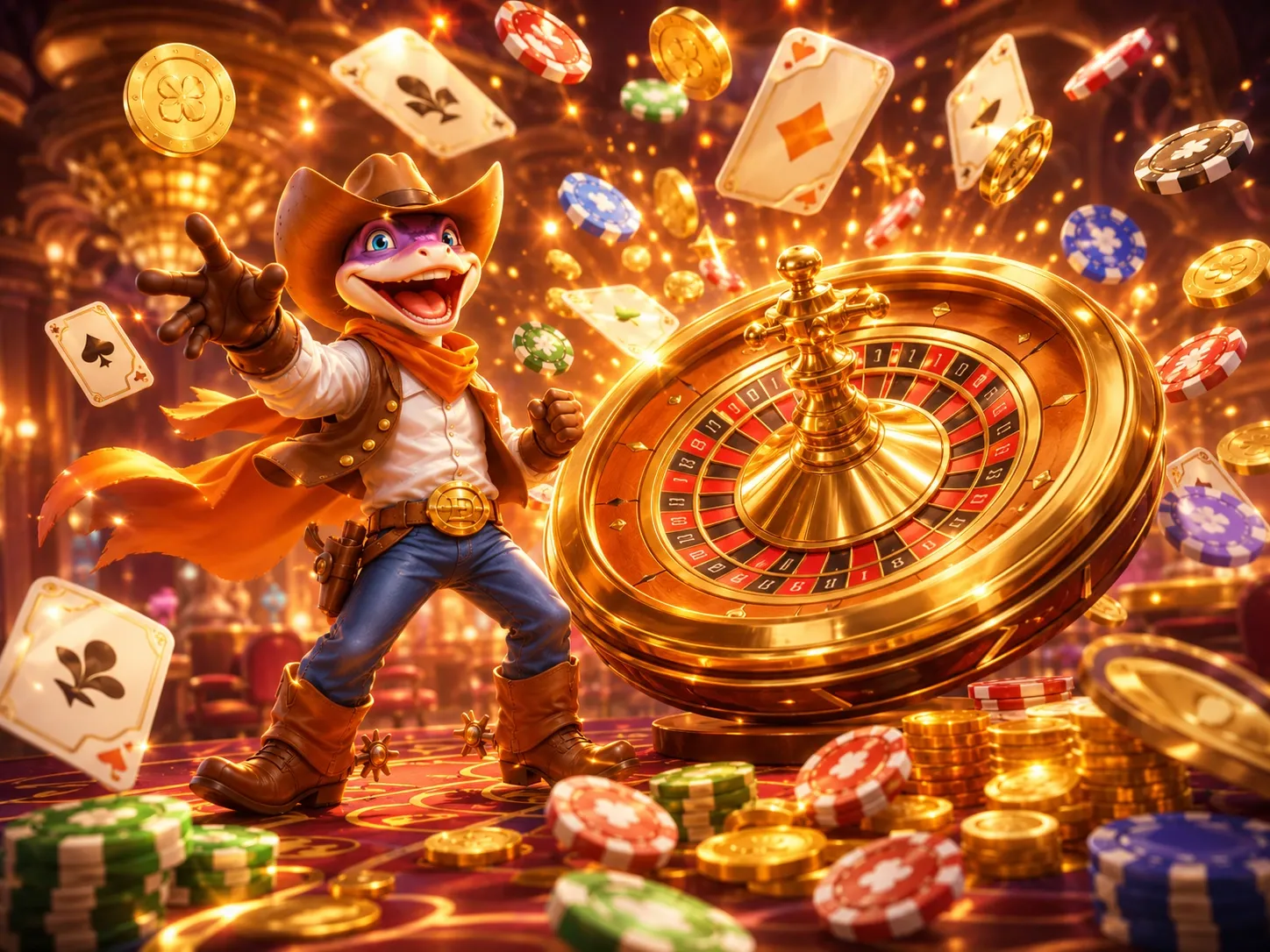 Roulette cap lizard cowboy fs gold